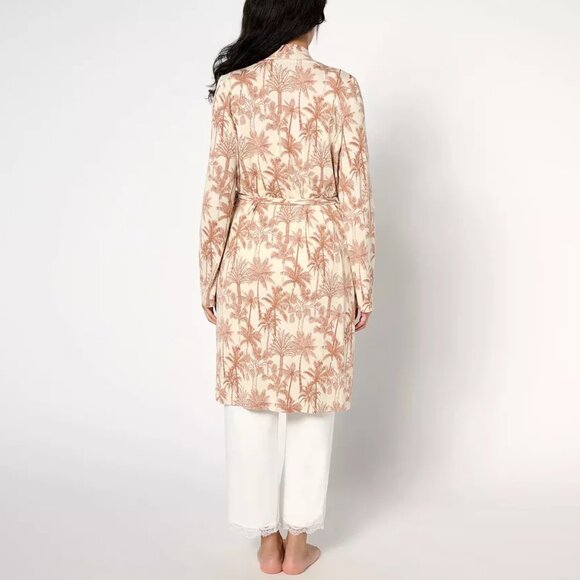 NEW Bumblebella by Jill Martin Dreamy Jersey Spa Robe-Brown Palm-Medium-A640441 - Picture 2 of 2